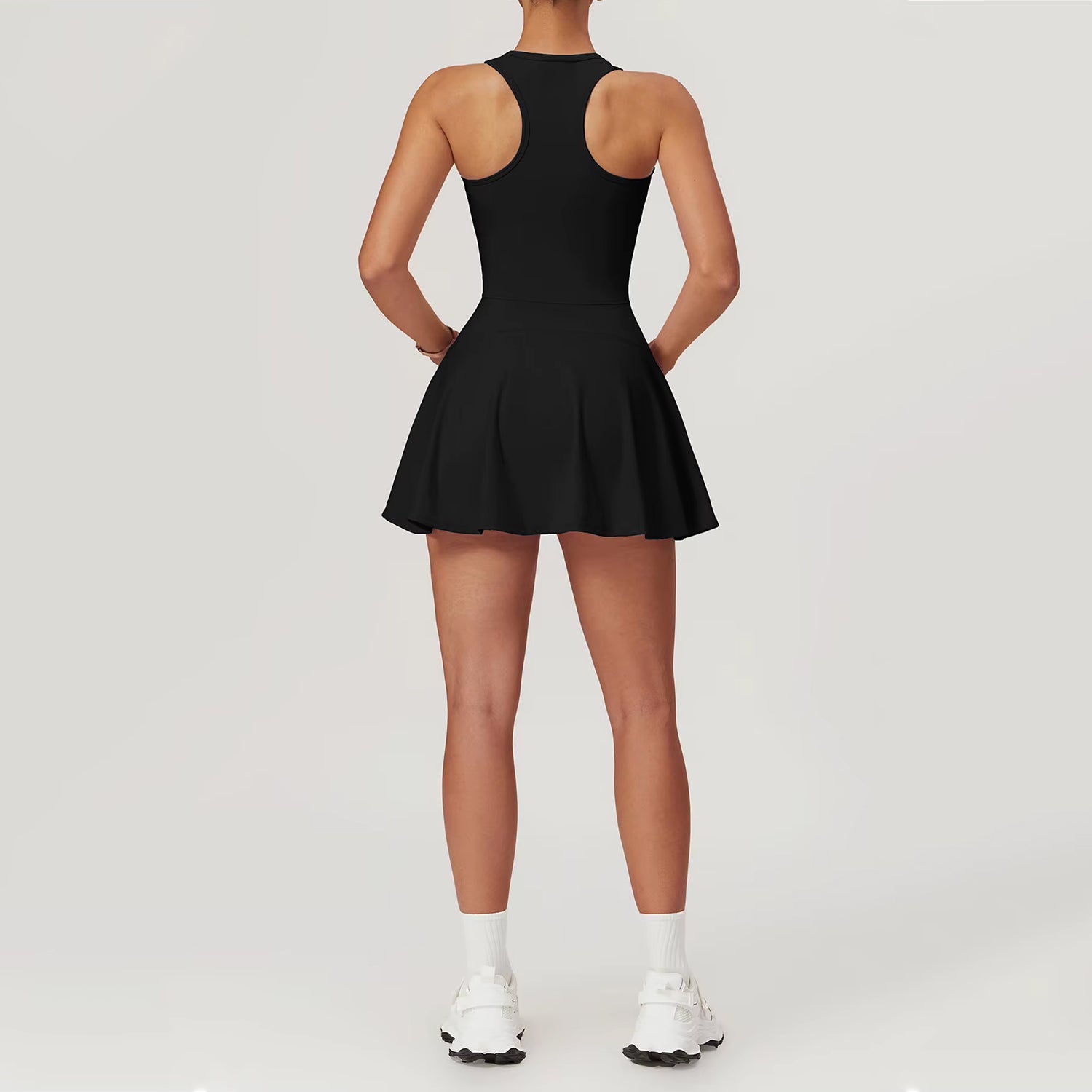 Fermuar Detaylı Şortlu Etek Tulum