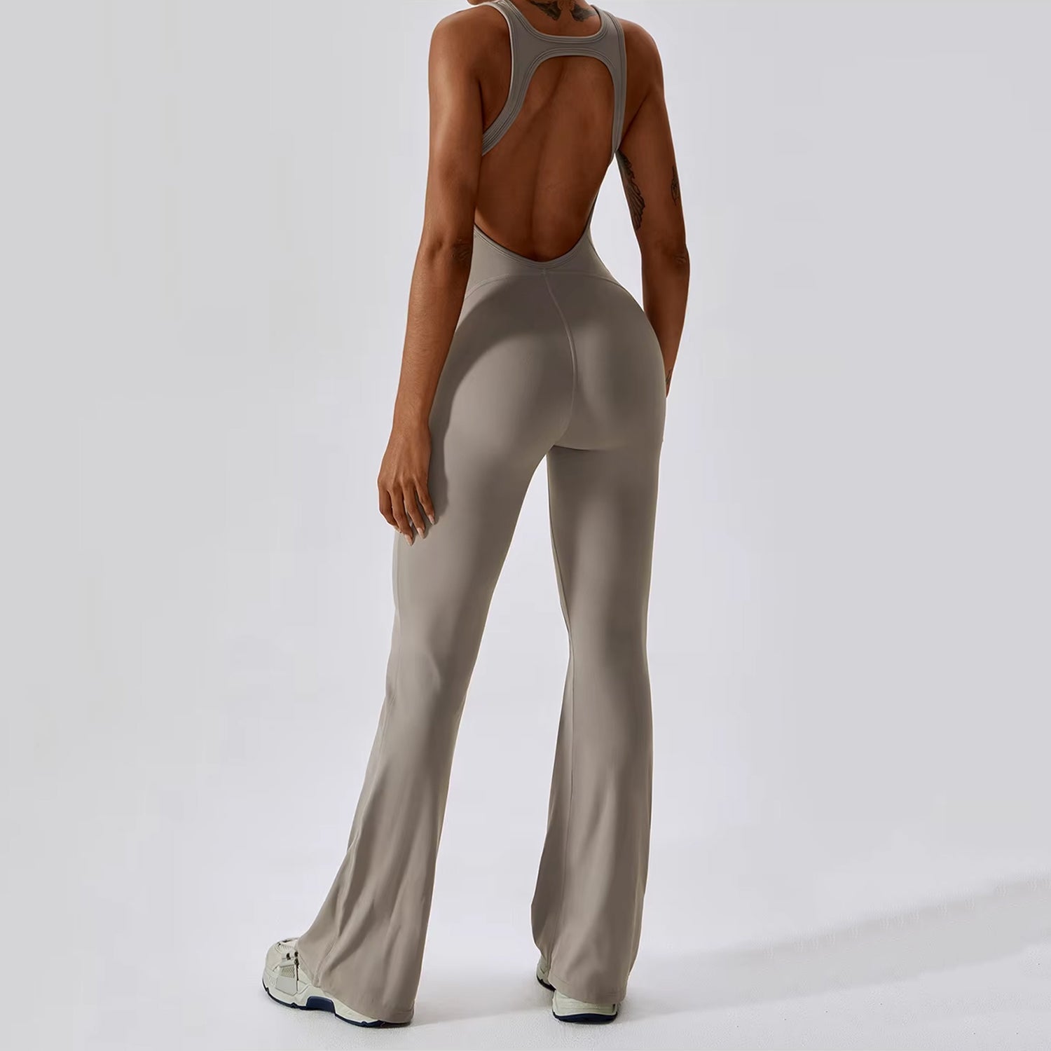 Sırt Detaylı Flare Tulum