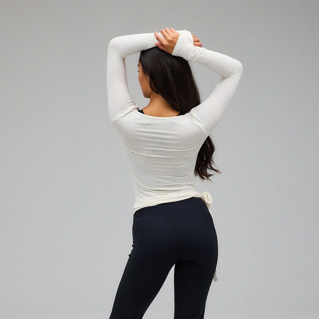 Belden Bağlamalı Kruvaze Balerin Bluz