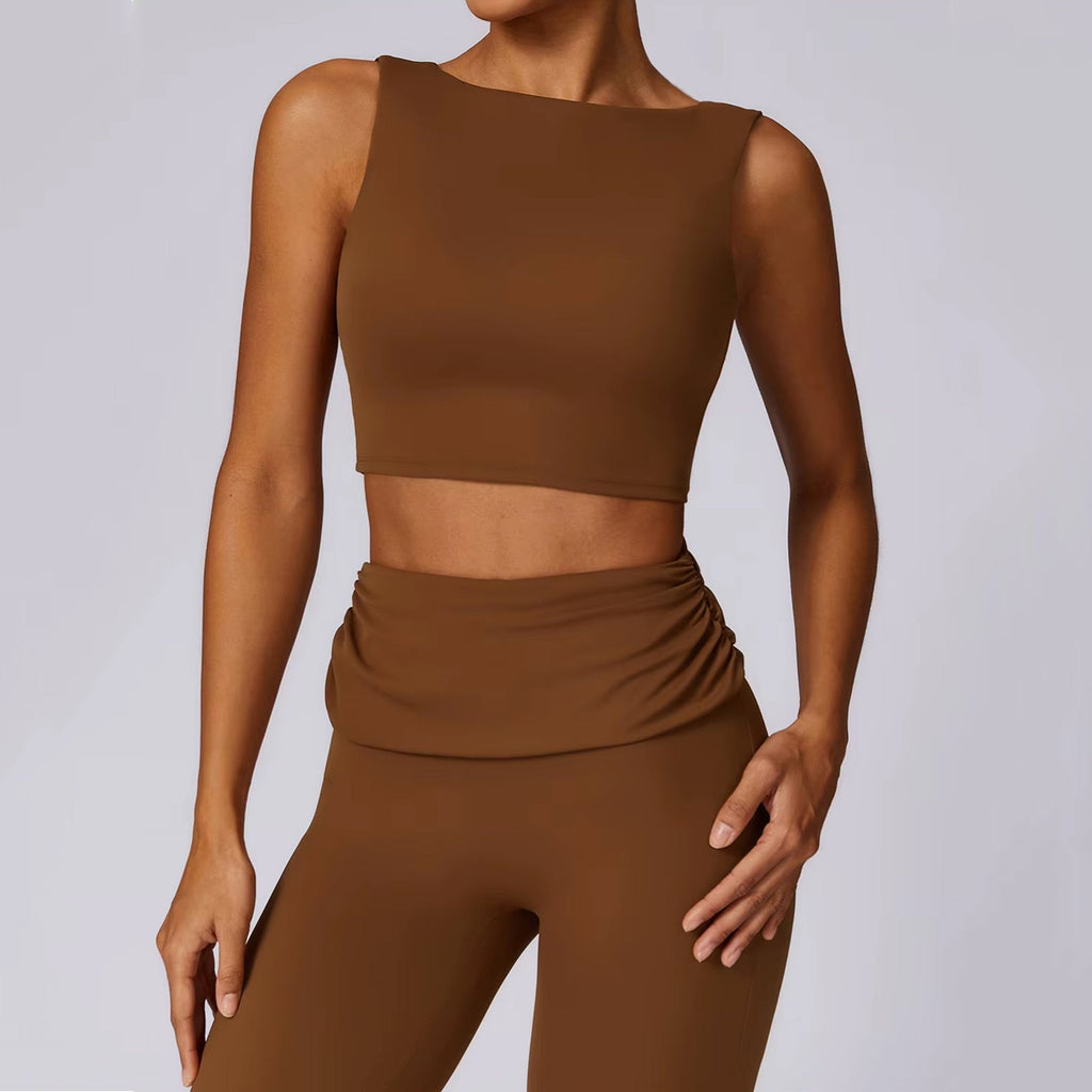 Sırt Dekolteli Crop Flare Takım