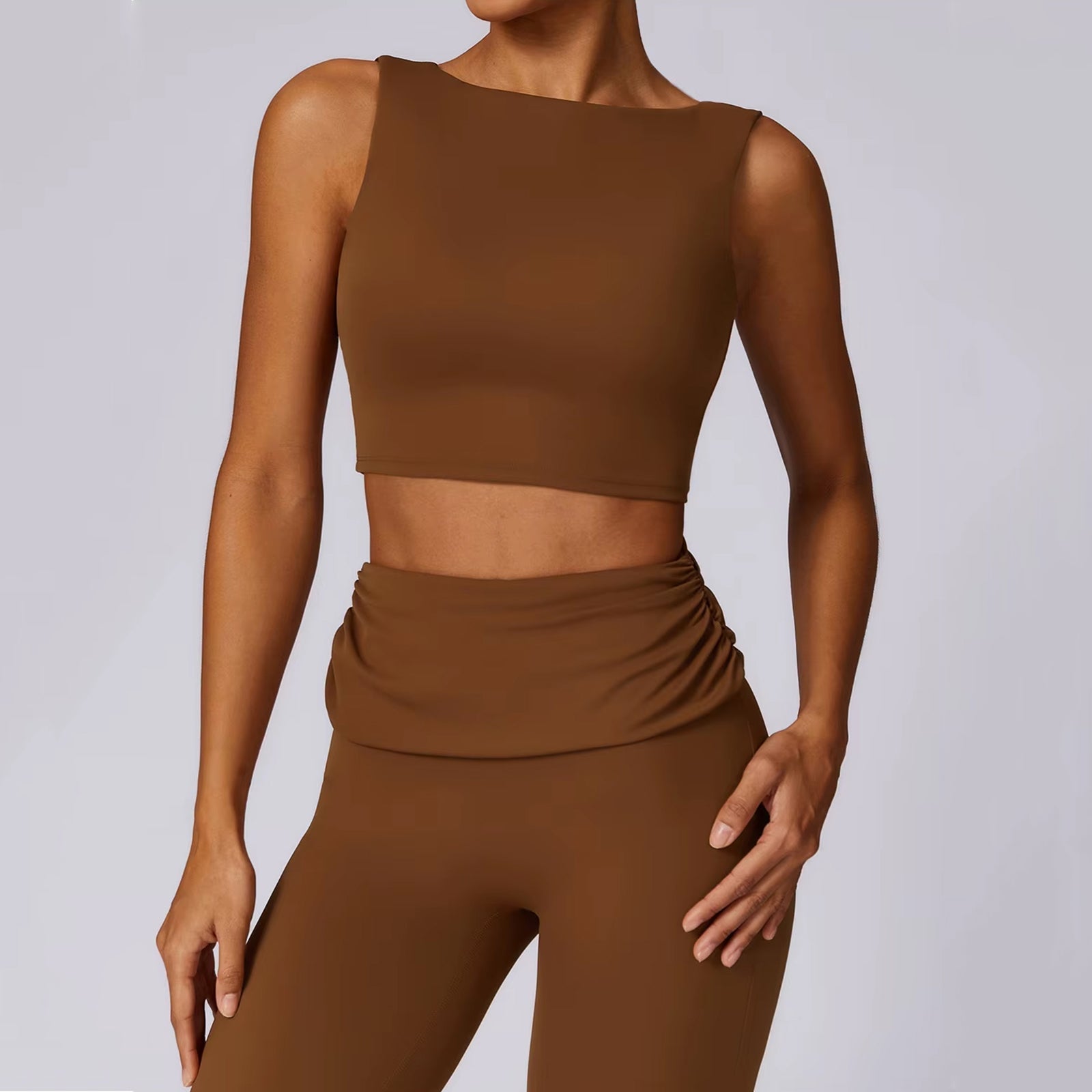 Sırt Dekolteli Crop Flare Takım