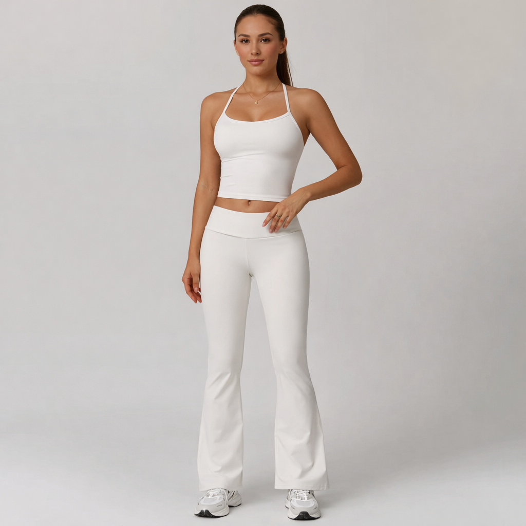 Sırt Detaylı Askılı Atlet Flare Takım