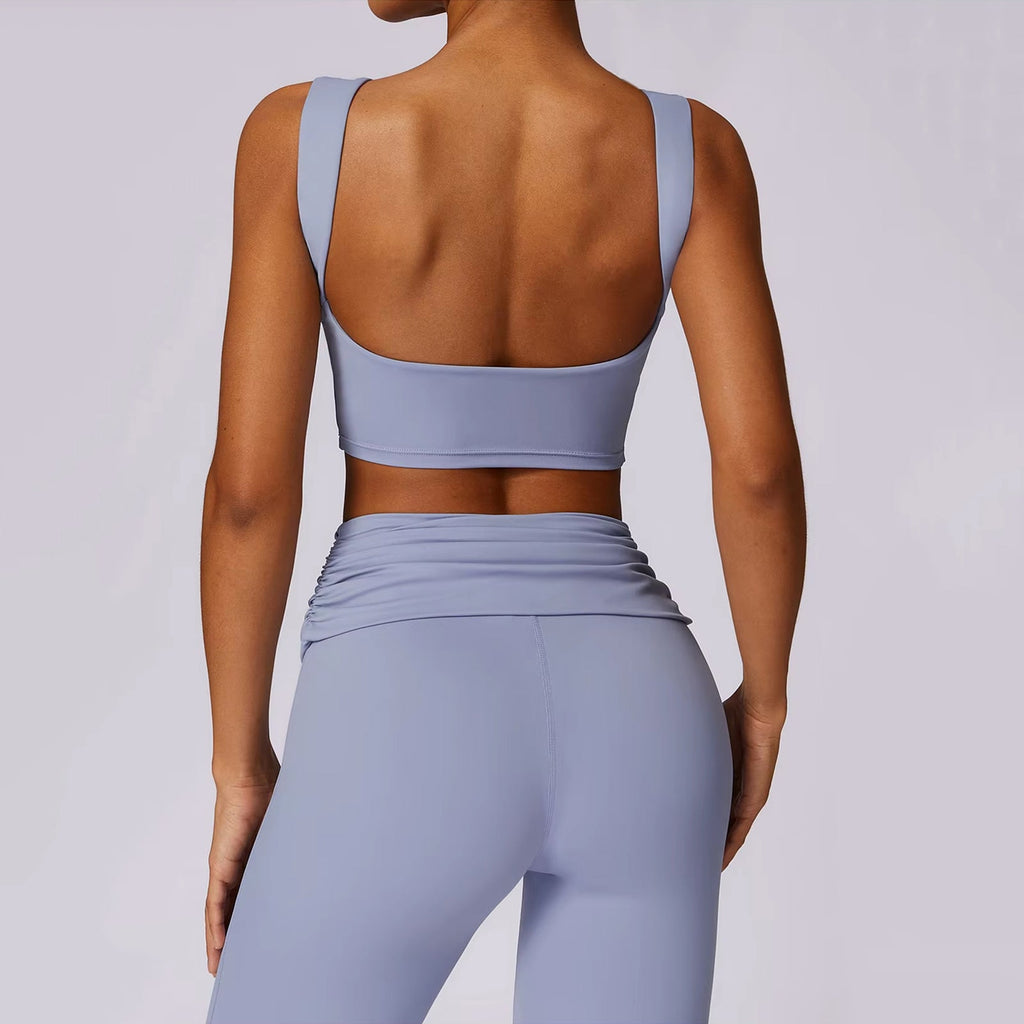 Sırt Dekolteli Crop Flare Takım