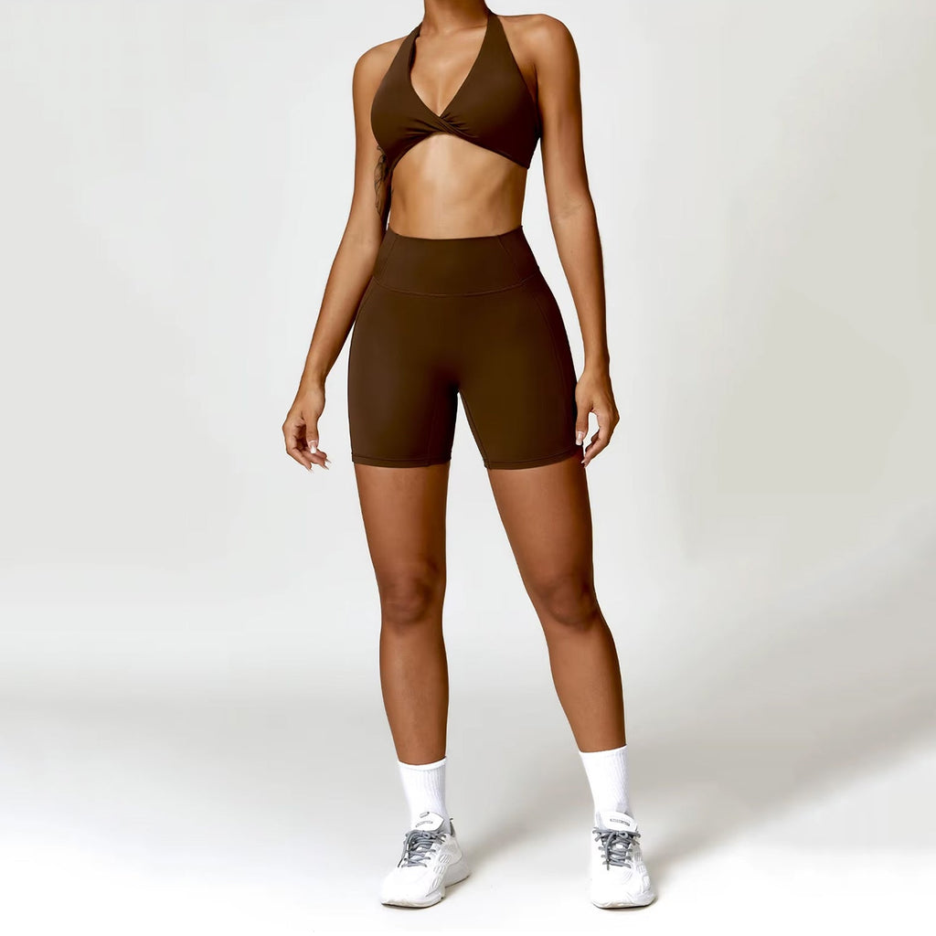 Burgu Bra Biker Şort Takım