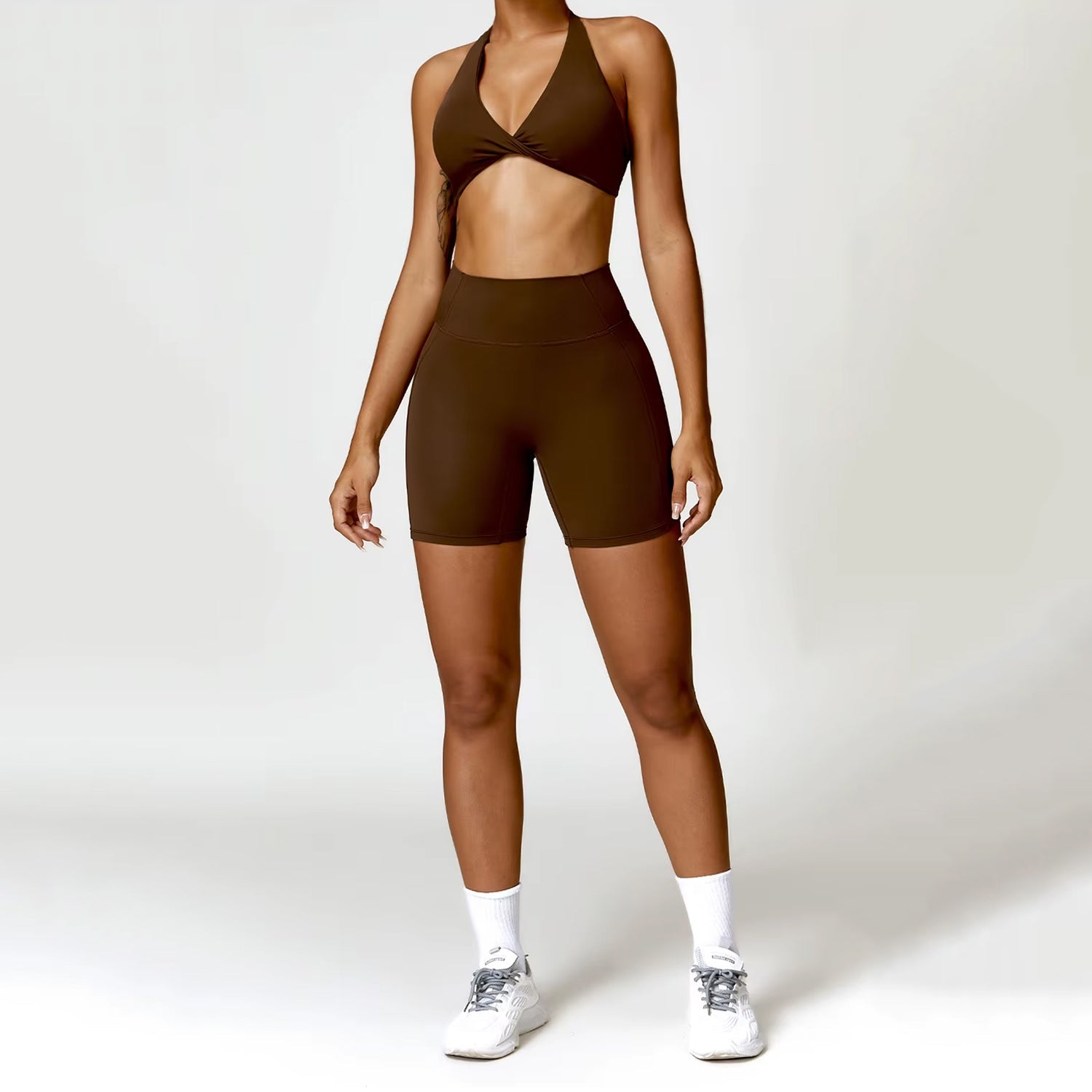 Burgu Bra Biker Şort Takım