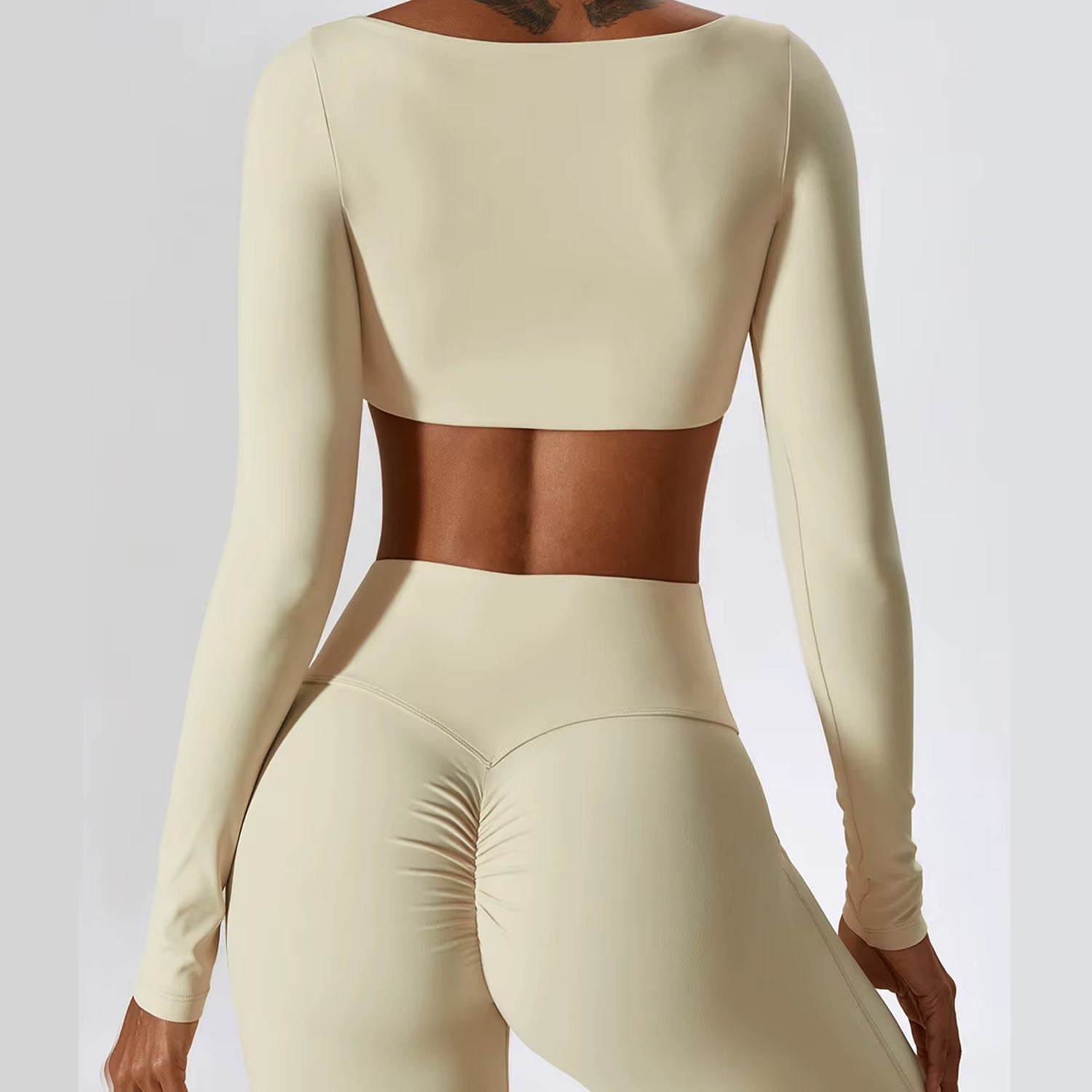 Uzun Kollu Crop Büzgü Flare Takım