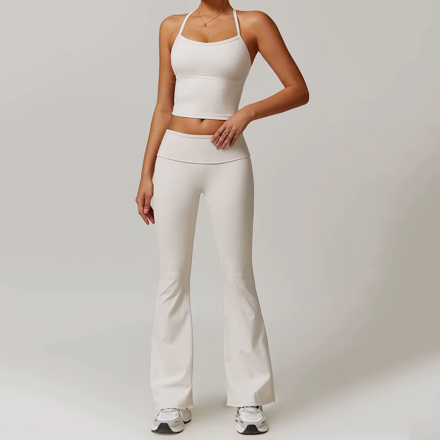 Sırt Detaylı Askılı Atlet Flare Takım