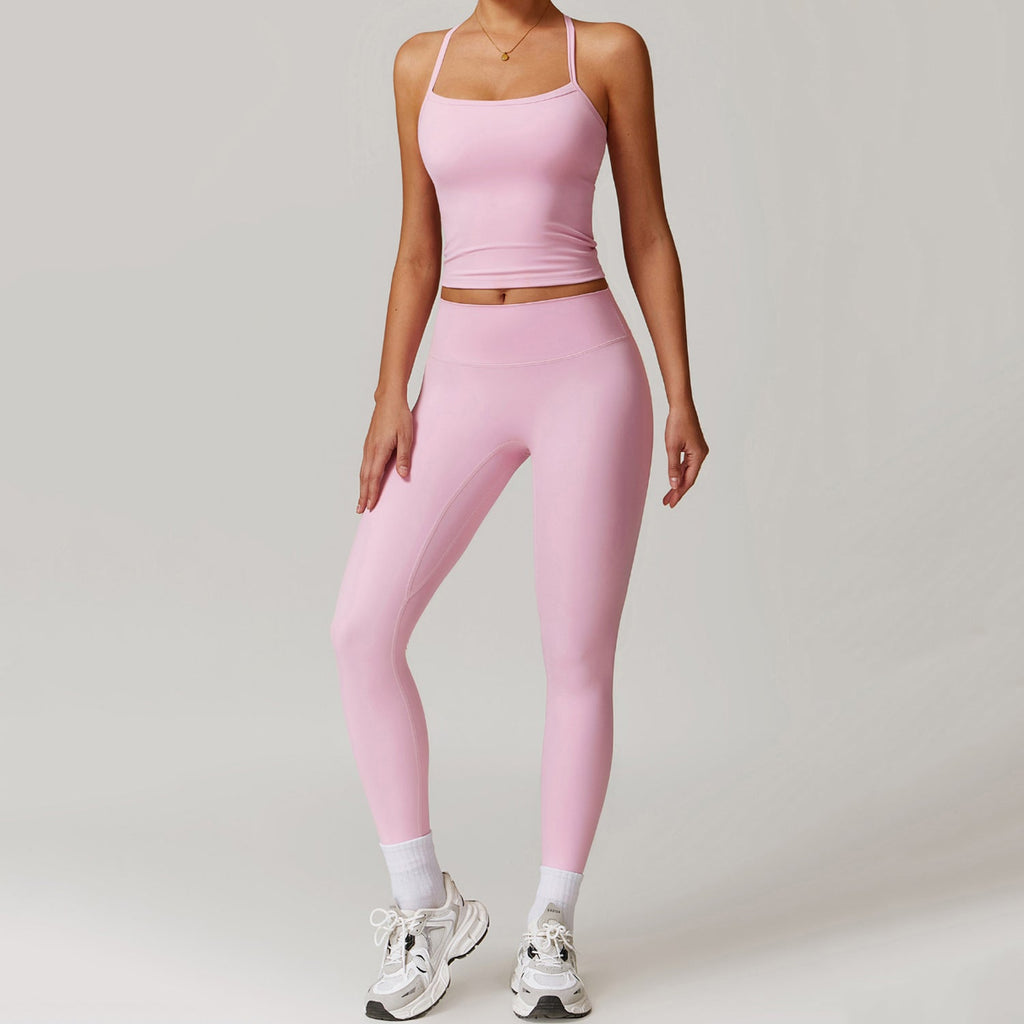 Sırt Detaylı Askılı Atlet Tayt Takım