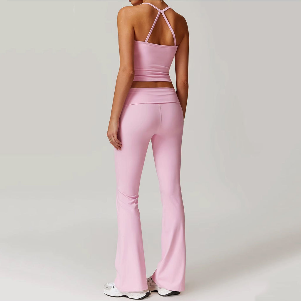 Sırt Detaylı Askılı Atlet Flare Takım