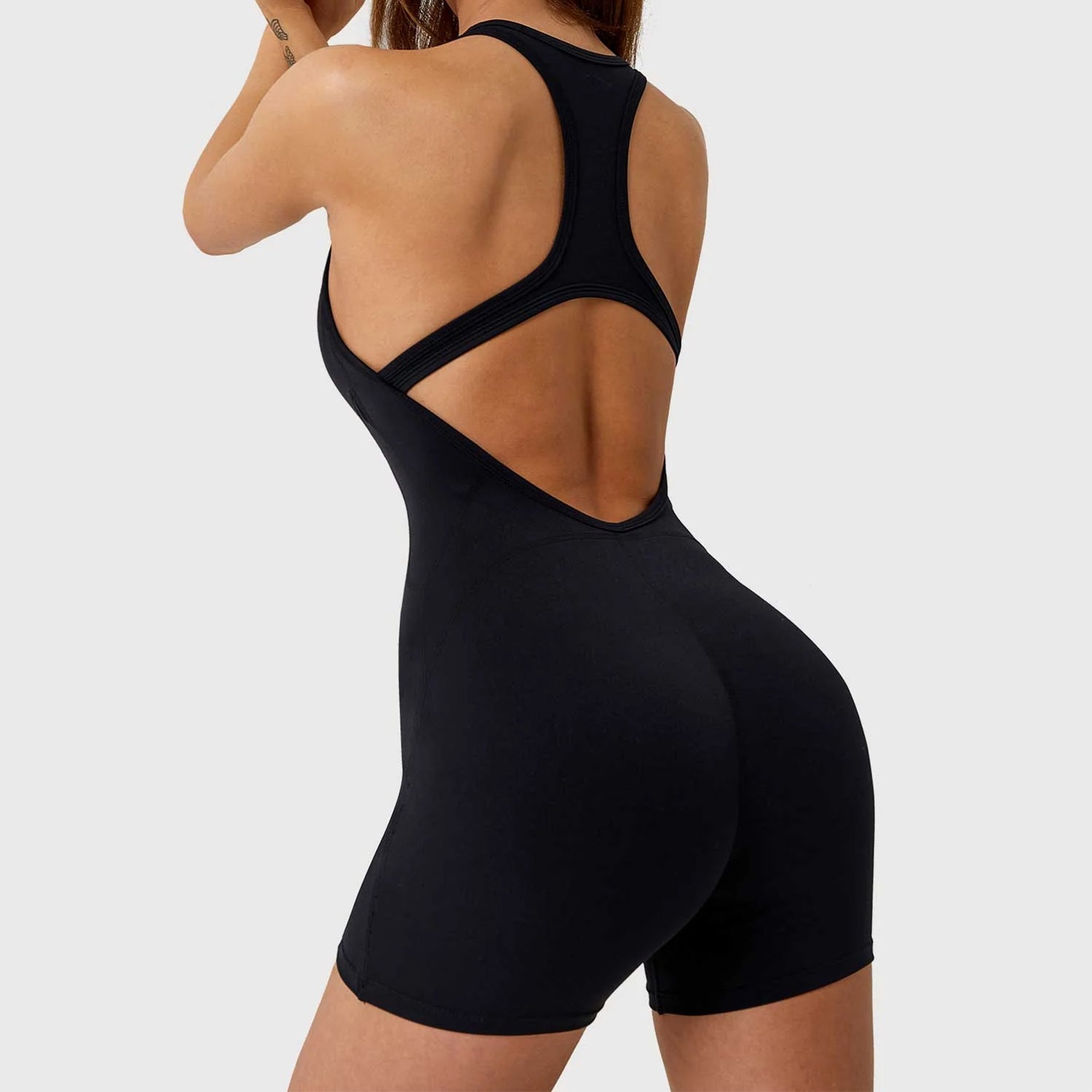 Sırt Detaylı Şort Tulum