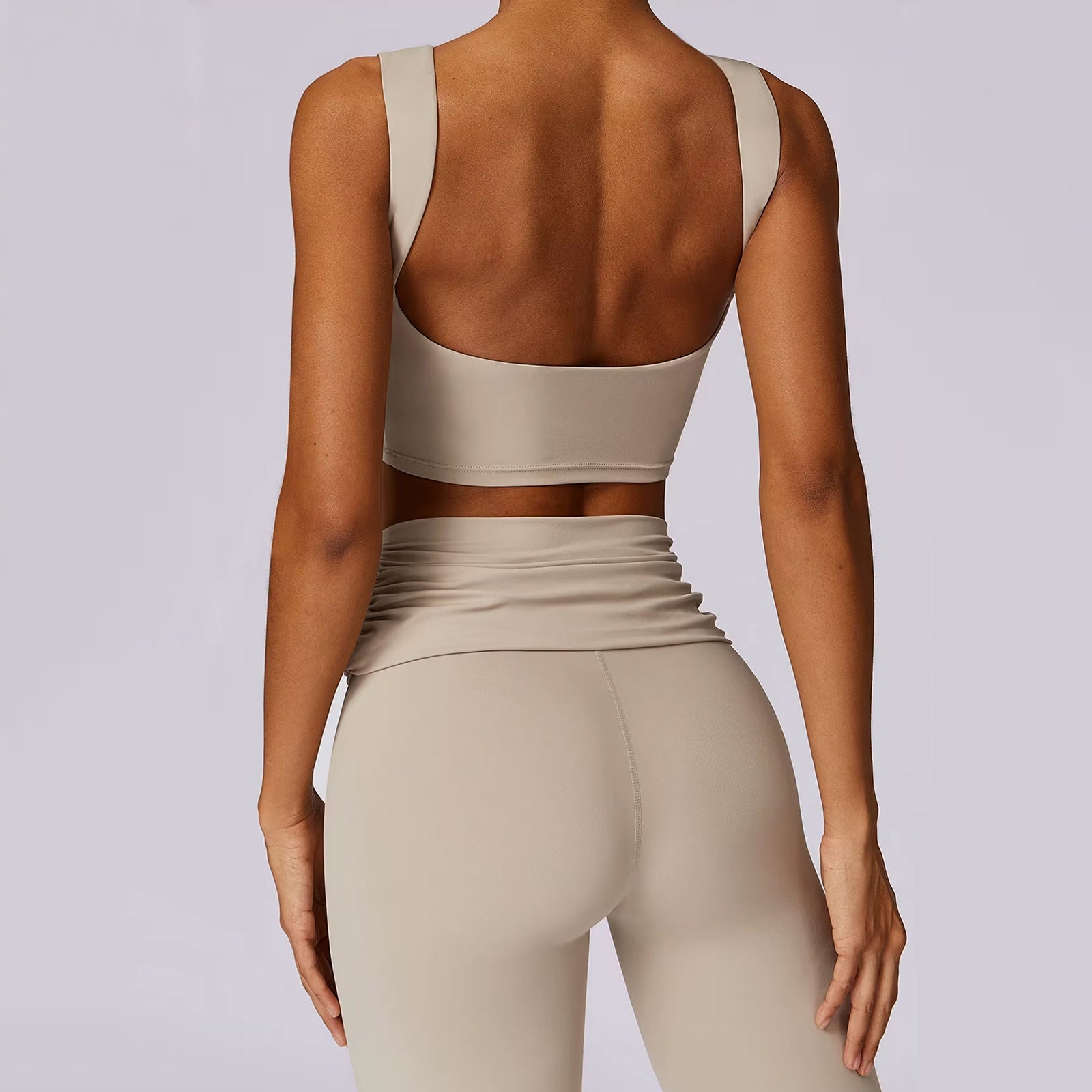 Sırt Dekolteli Crop Flare Takım