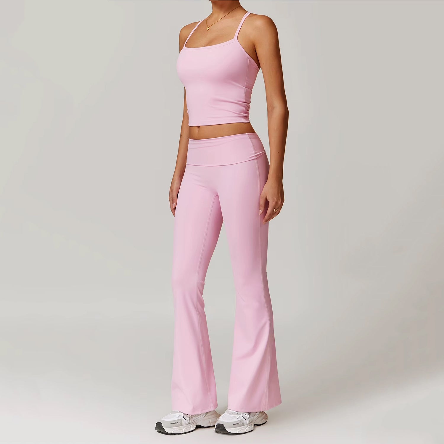 Sırt Detaylı Askılı Atlet Flare Takım