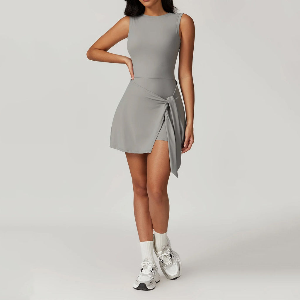 Belden Bağlama Detaylı Etek Tulum