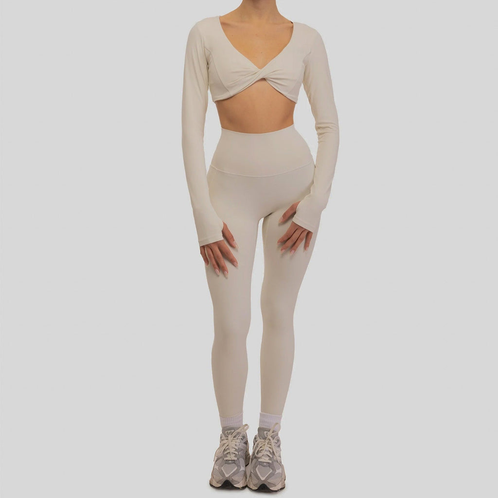 Uzun Kollu Burgu Bra Tayt Takım